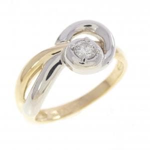 K18YG/PT900 ダイヤモンド リング 0.12CT