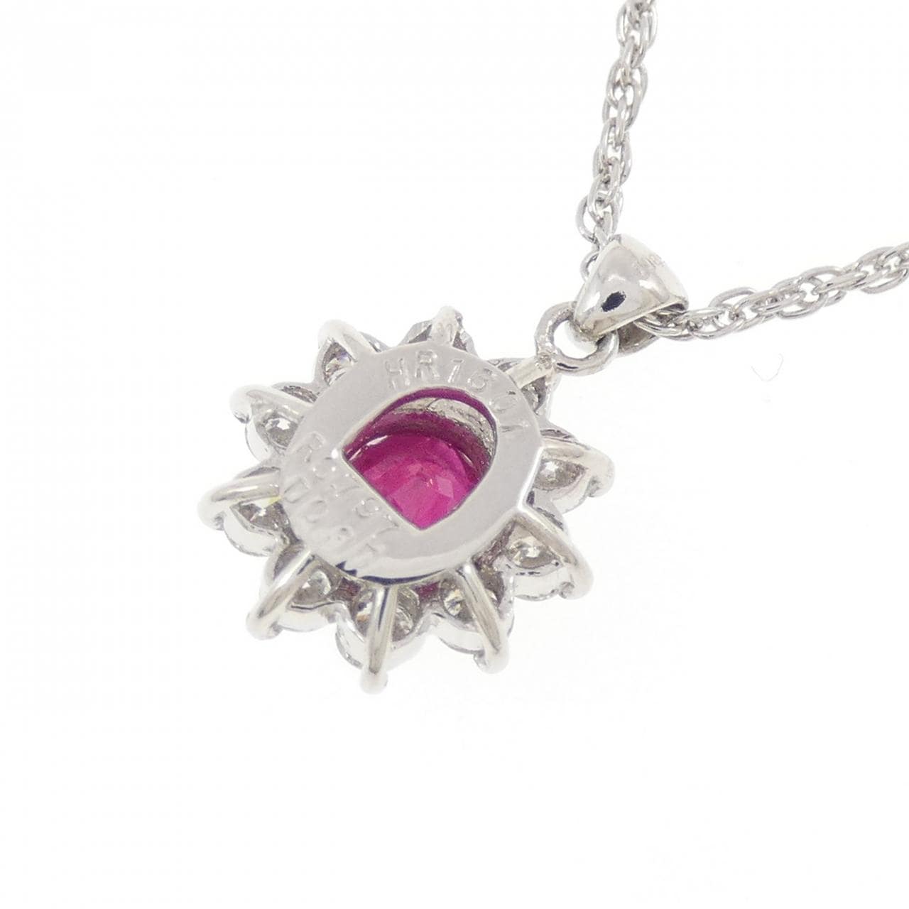 PT900/PT850 ルビー ネックレス 0.797CT