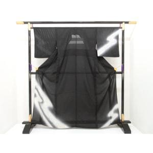 【未使用品】単衣　駒絽訪問着　友禅加工ボカシ染