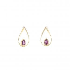 [BRAND NEW] K18YG Garnet earrings