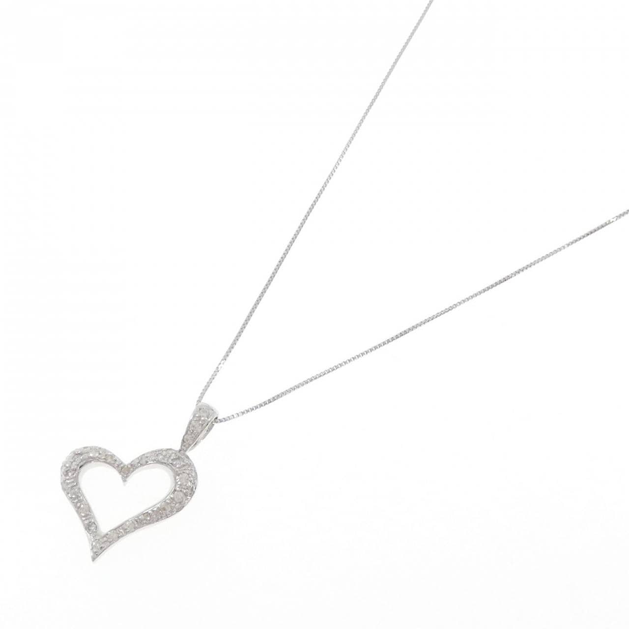 K18WG ハート ダイヤモンド ネックレス 0.30CT