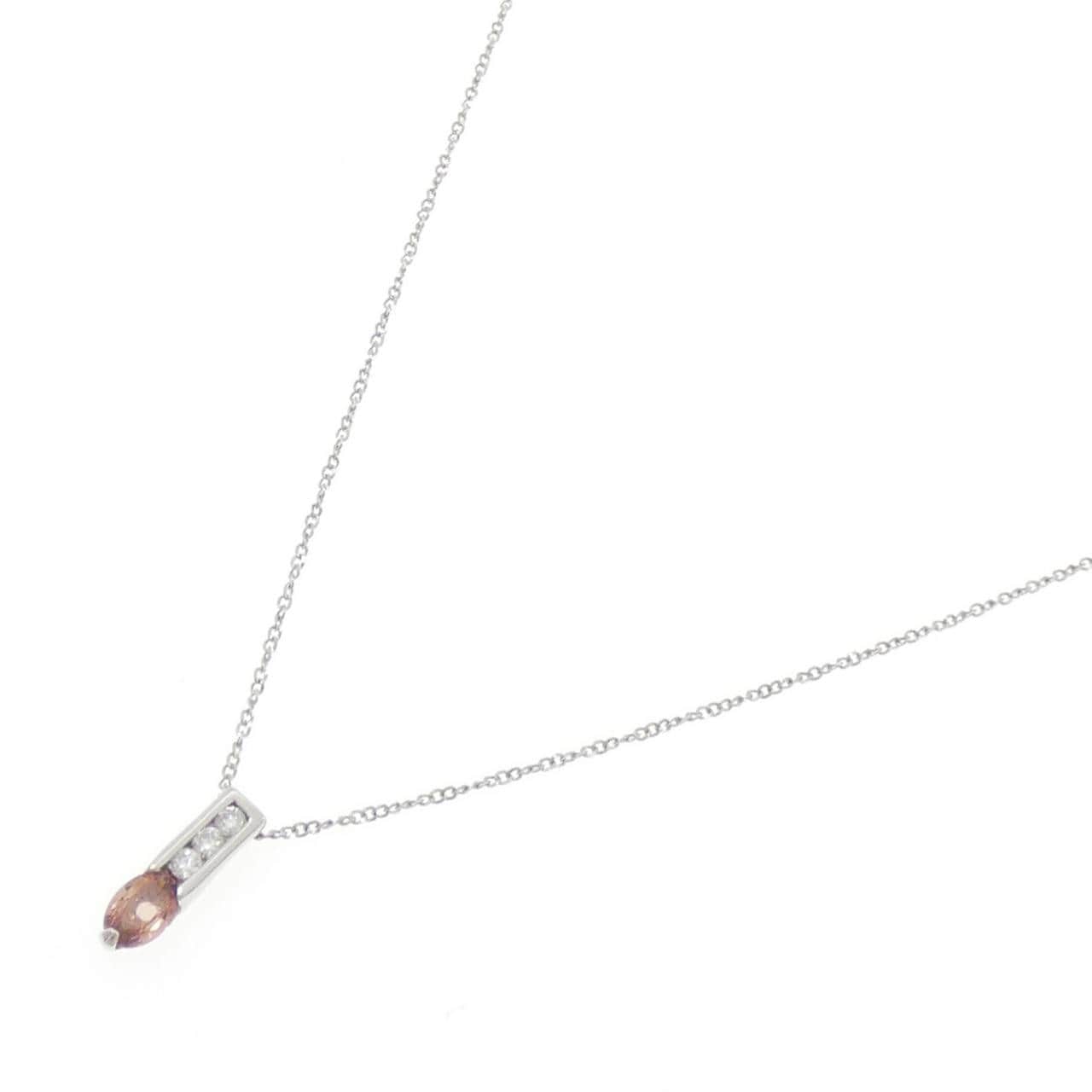 PT900/PT850 Padparadscha Sapphire Necklace 0.391CT