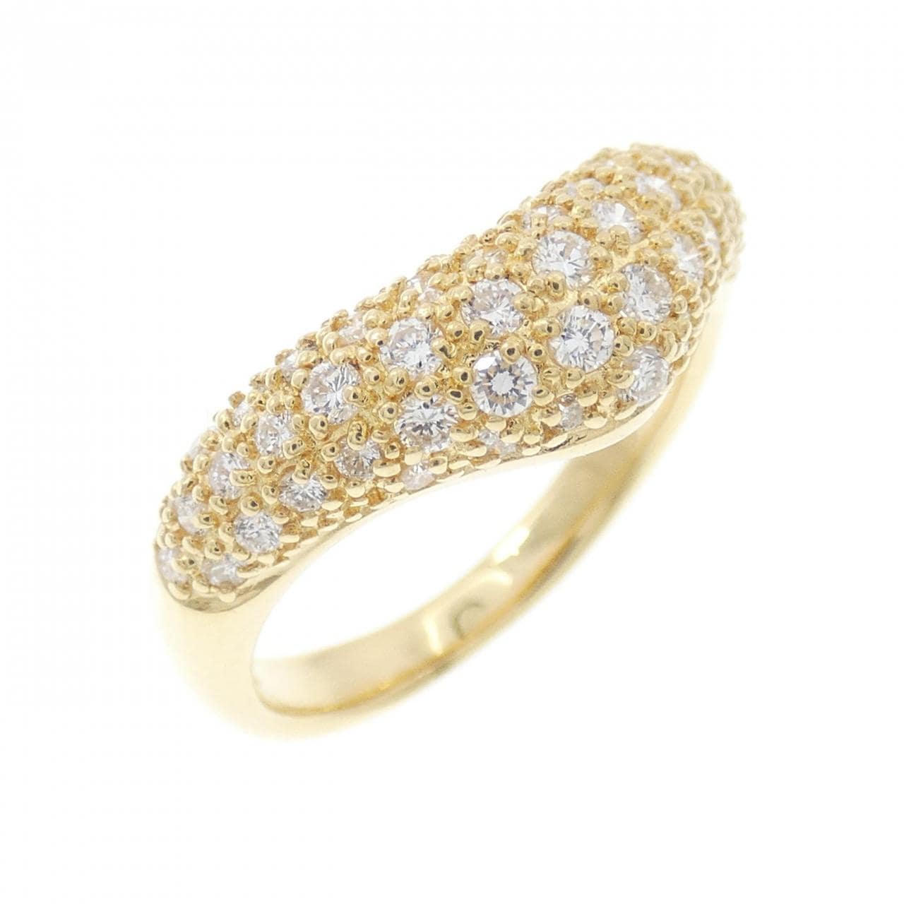 750YG パヴェ ダイヤモンド リング 0.53CT
