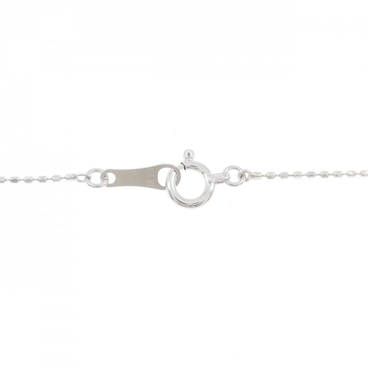 K18WG フラワー ダイヤモンド ネックレス 0.10CT