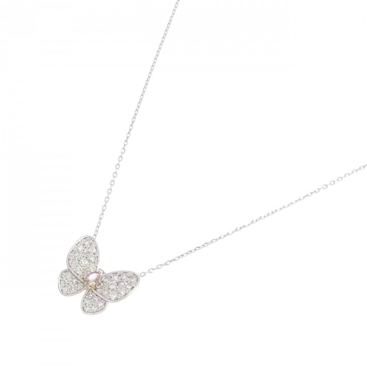 PT/K18PG ダイヤモンド ネックレス 0.076CT FIP SI2 ファンシーカット
