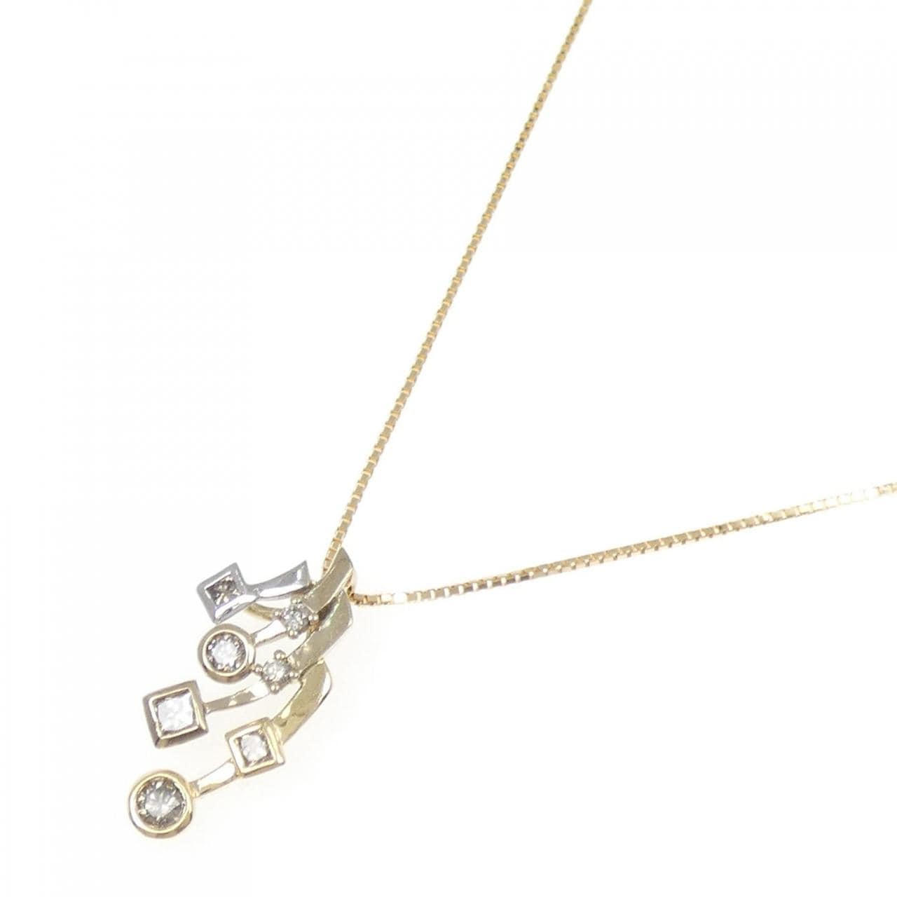 K18/PT950 ダイヤモンド ネックレス 0.25CT