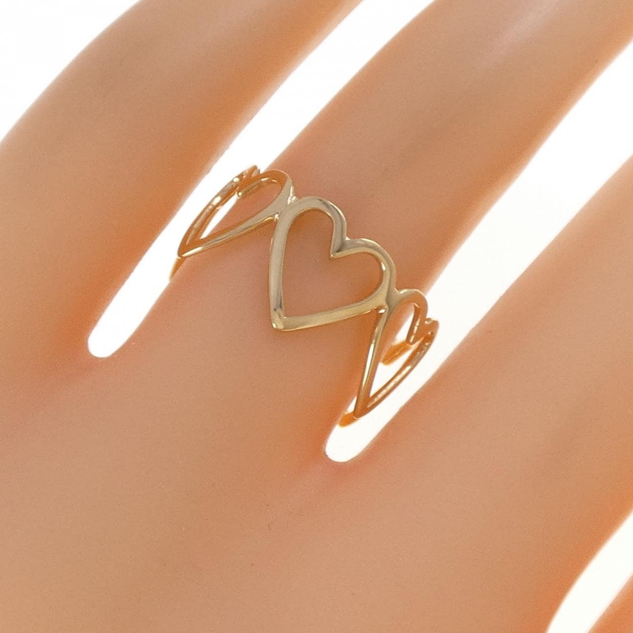 K18YG ハート リング