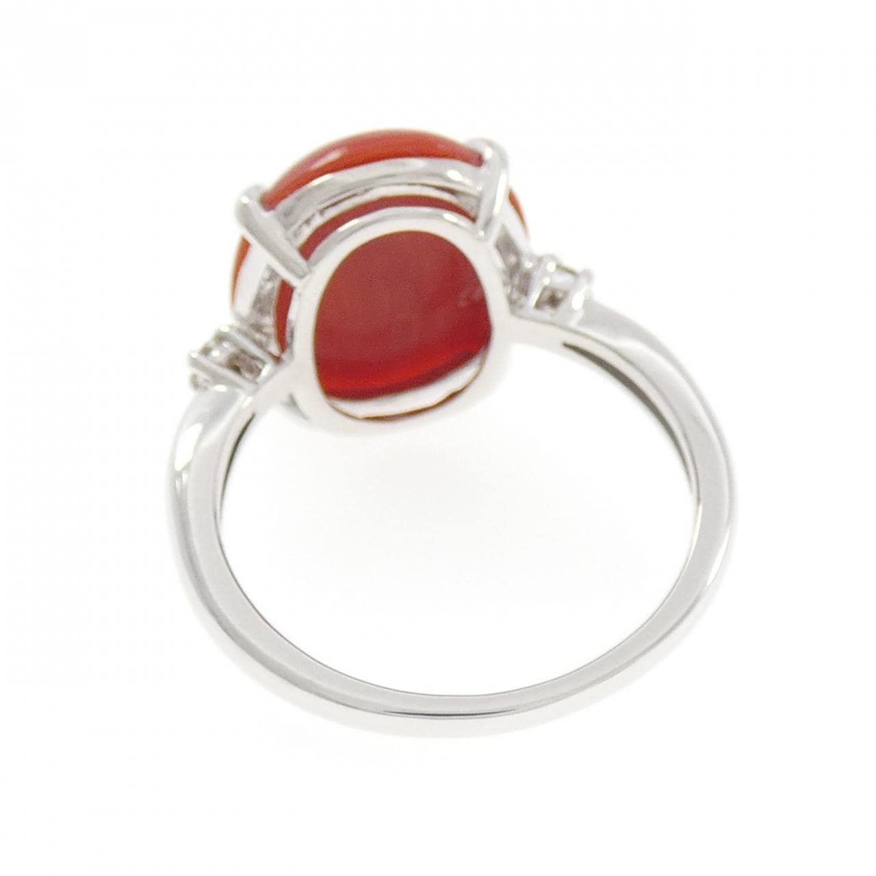 K18WG サンゴ リング 4.92CT