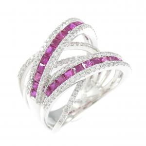 750WG ルビー リング 1.37CT