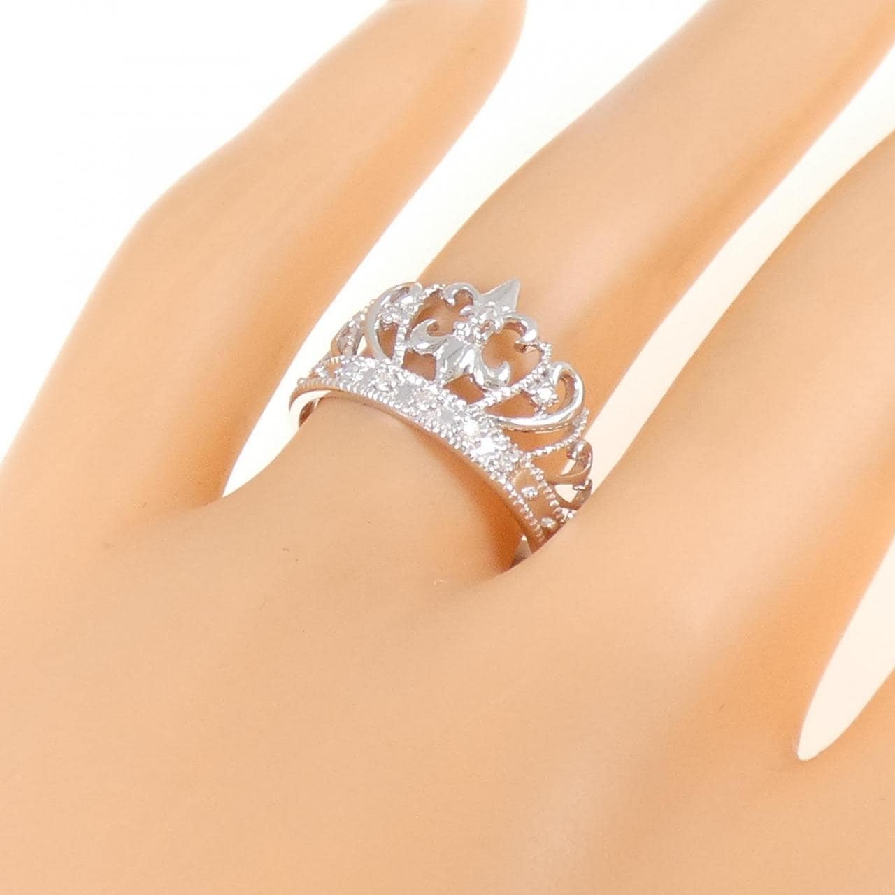 K14WG ティアラ ダイヤモンド リング