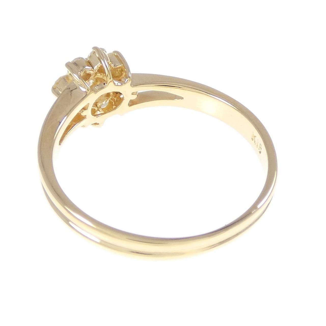 K18YG フラワー ダイヤモンド リング 0.31CT