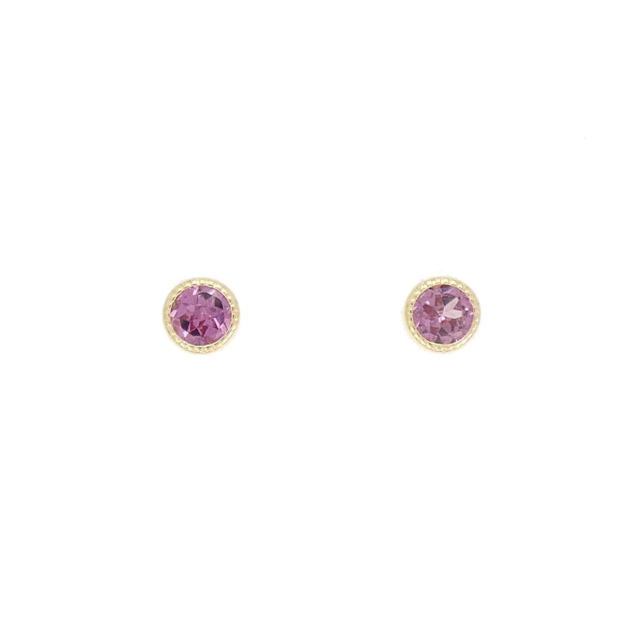 【新品】K18YG ガーネット ピアス