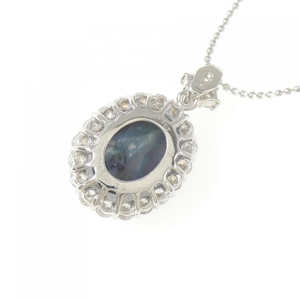 K18WG ブラックオパール ネックレス 2.04CT
