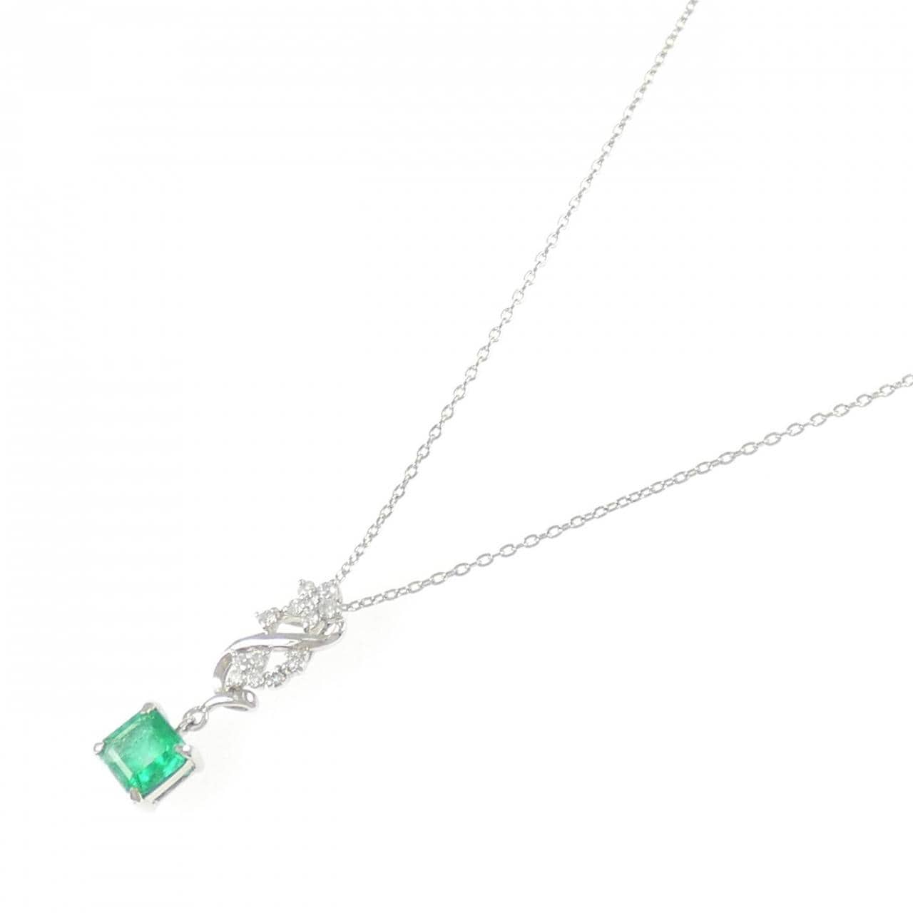 PT900/PT850 エメラルド ネックレス 0.53CT