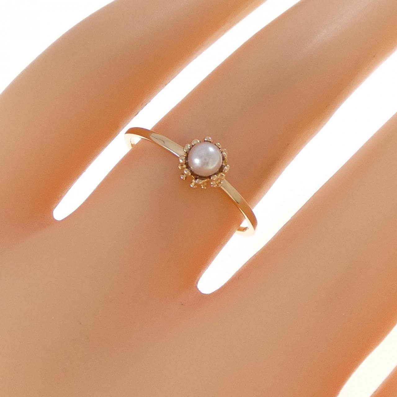 K18YG アコヤパール リング 3.3mm