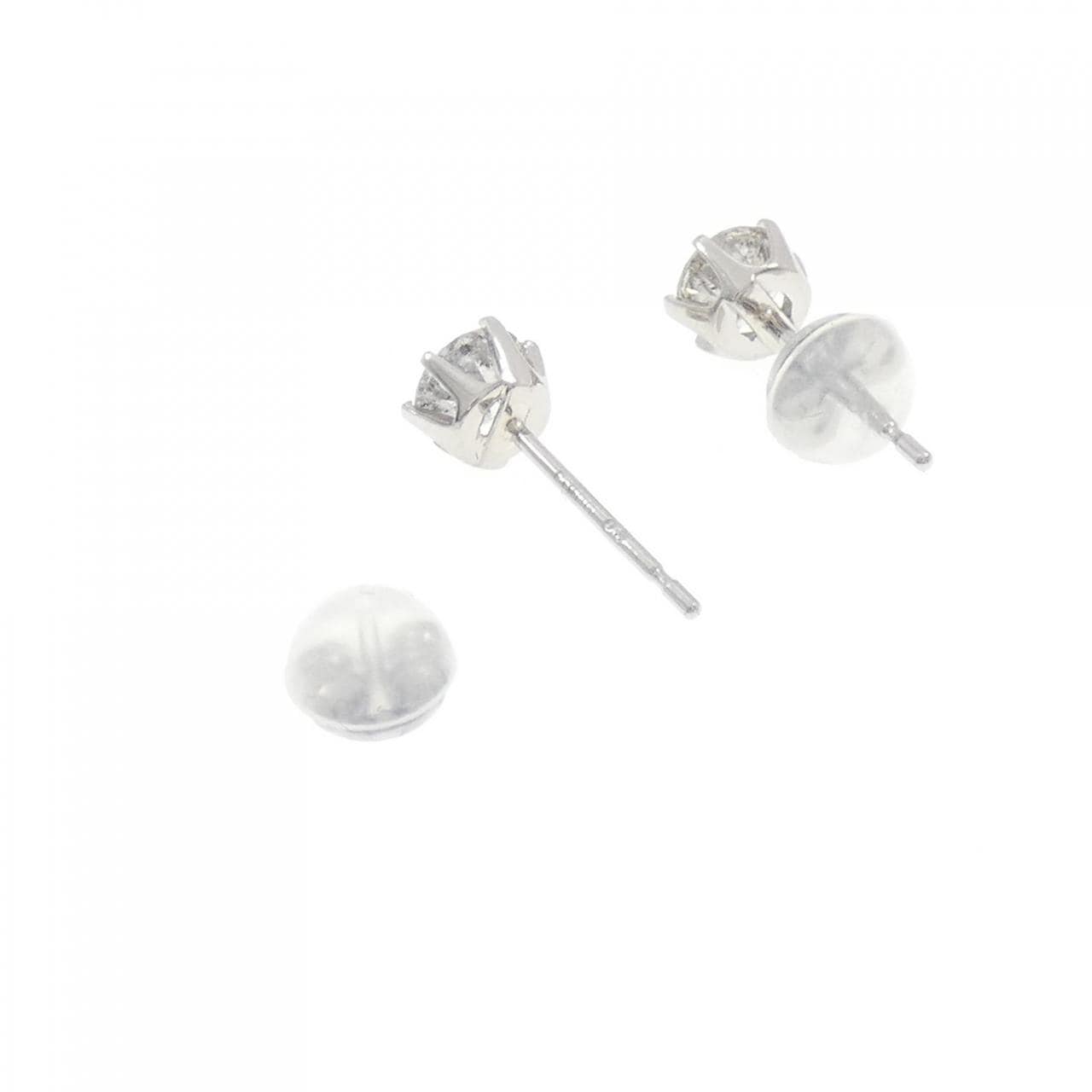 PT900 ソリティア ダイヤモンド ピアス 0.6CT