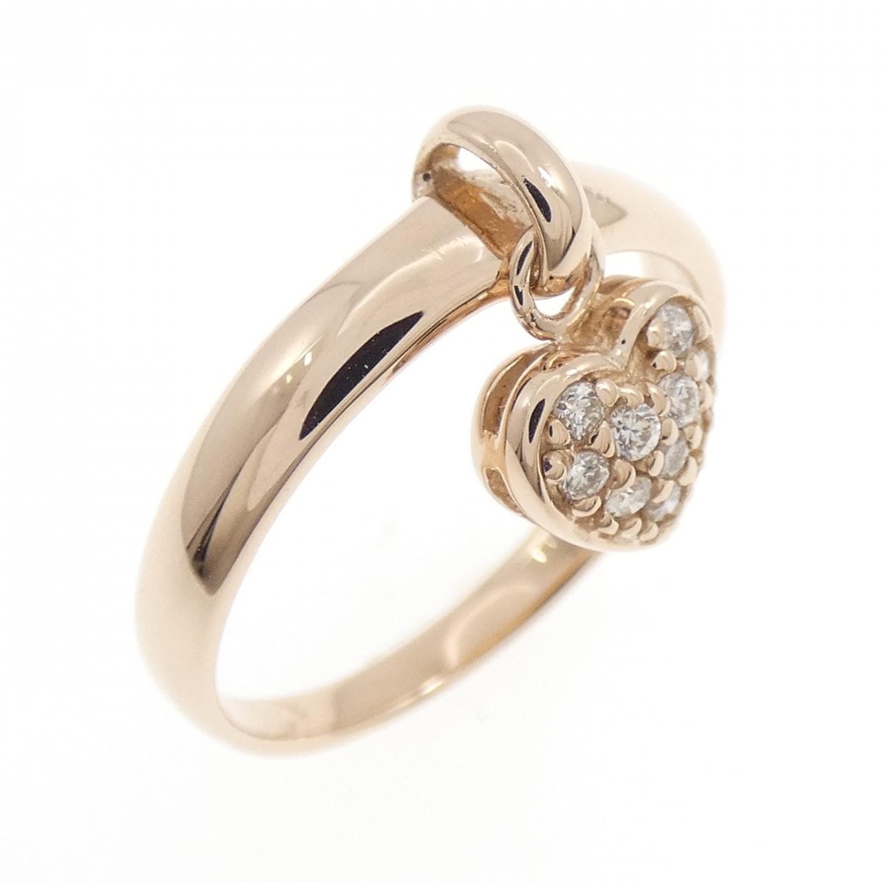 K18PG ハート ダイヤモンド リング 0.10CT