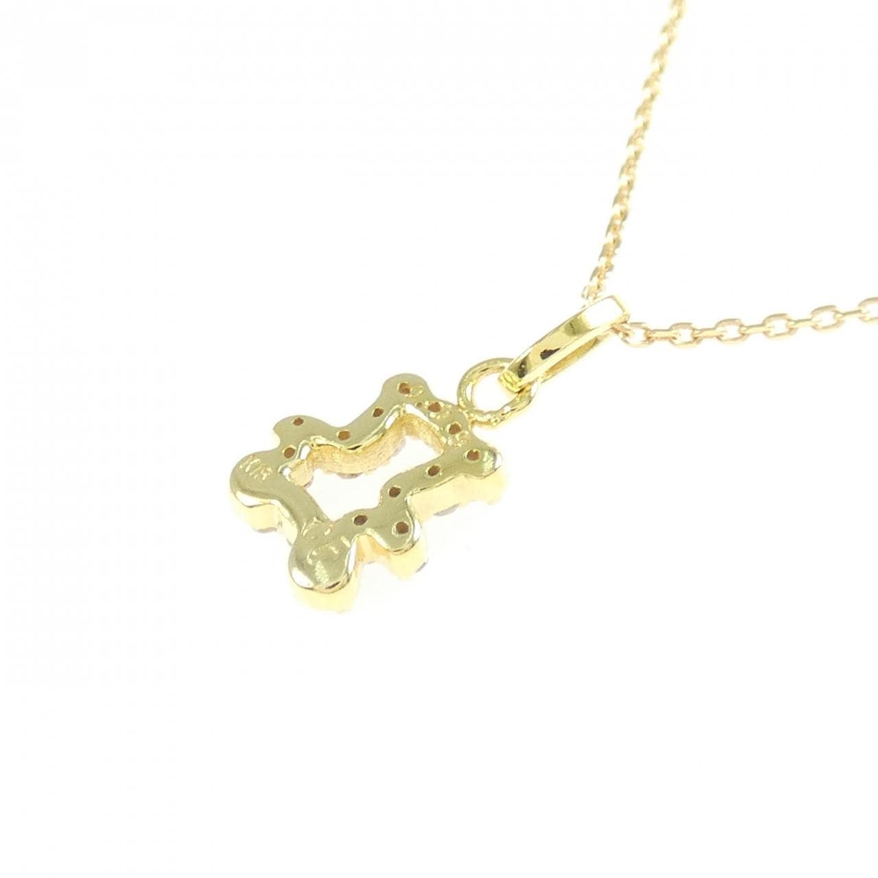 K18YG ベア ダイヤモンド ネックレス 0.08CT