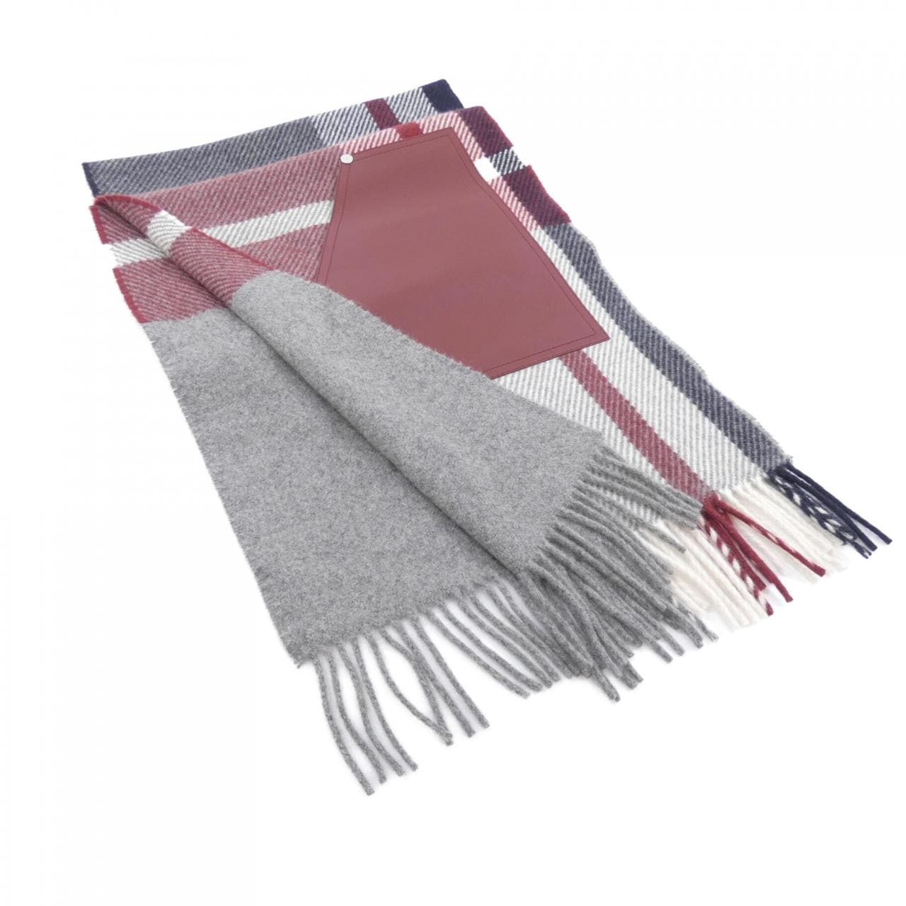 エルメス HERMES タータンポケット キュイール アップリケ H259150S MUFFLER