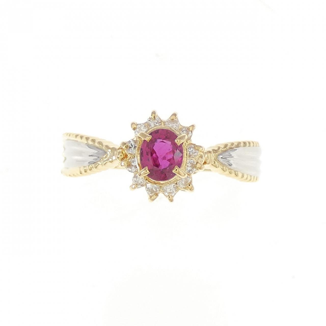 K18YG/PT900 Ruby Ring 0.31CT