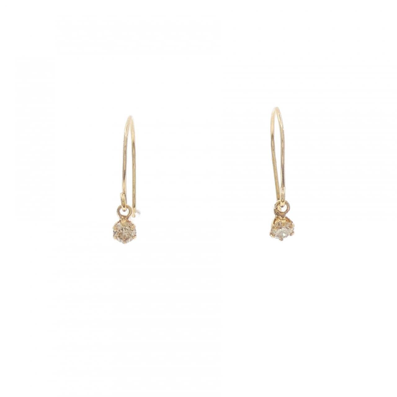 K18YG ダイヤモンド ピアス 0.10CT