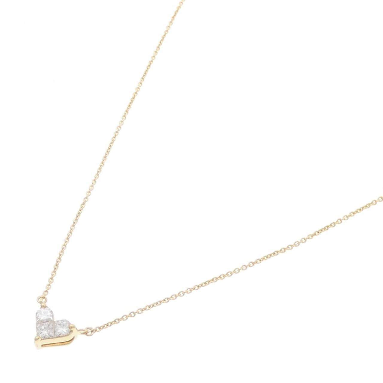 K18YG ハート ダイヤモンド ネックレス 0.28CT