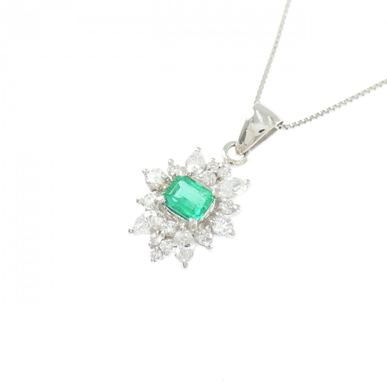 PT900/PT850 エメラルド ネックレス 0.24CT