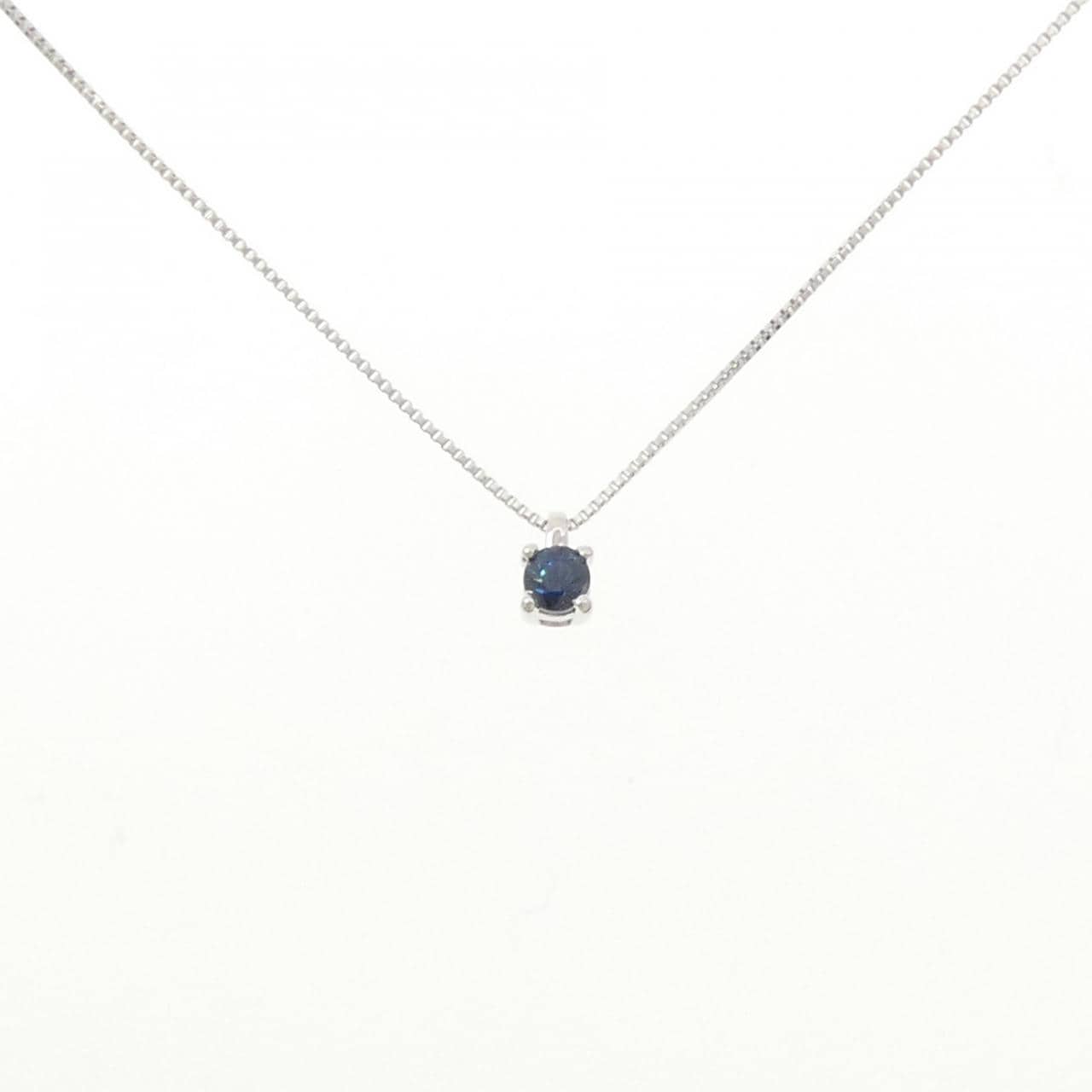 K18WG サファイヤ ネックレス 0.12CT