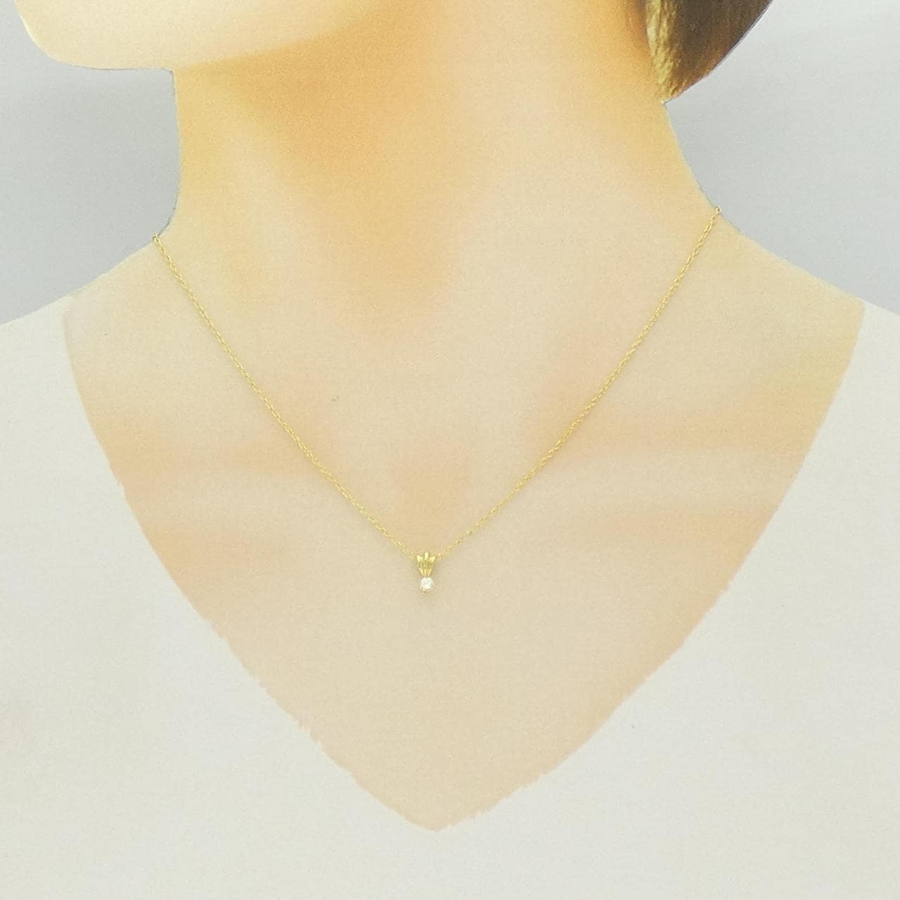 K18YG ダイヤモンド ネックレス 0.10CT