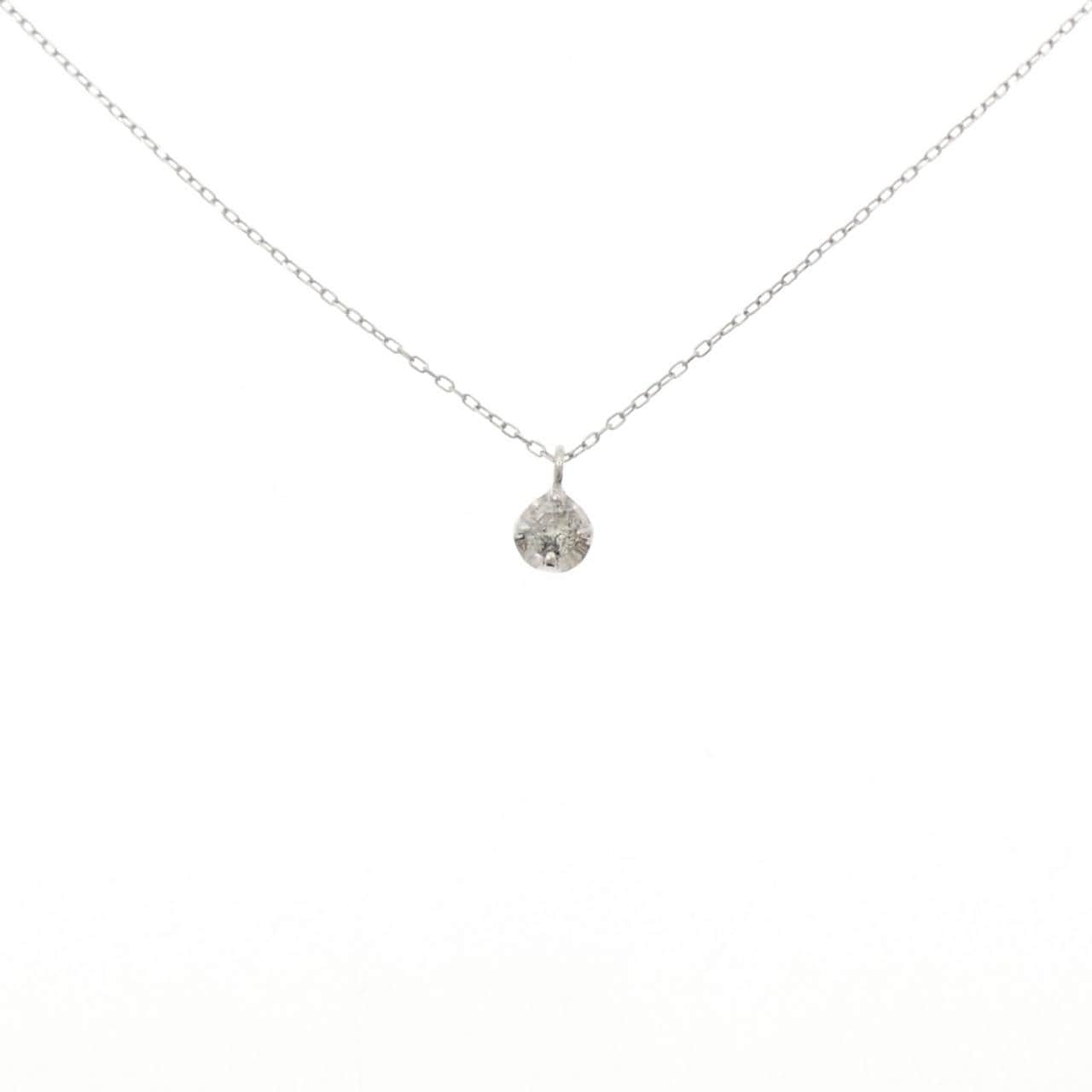K18WG ソリティア ダイヤモンド ネックレス 0.15CT