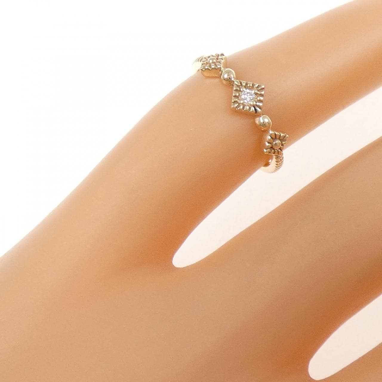 エテ ダイヤモンド ピンキー リング 0.01CT