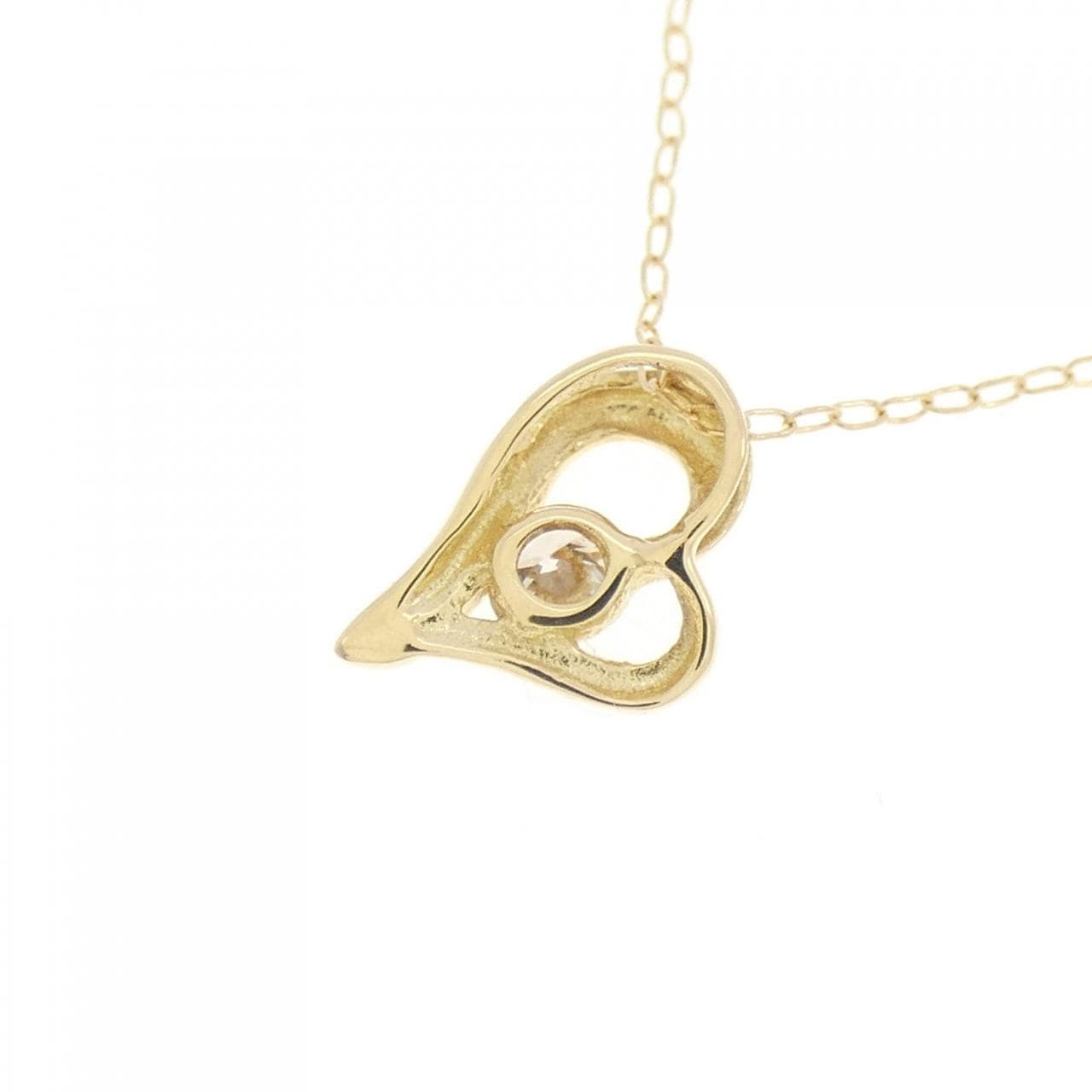 K18YG ハート ダイヤモンド ネックレス 0.08CT