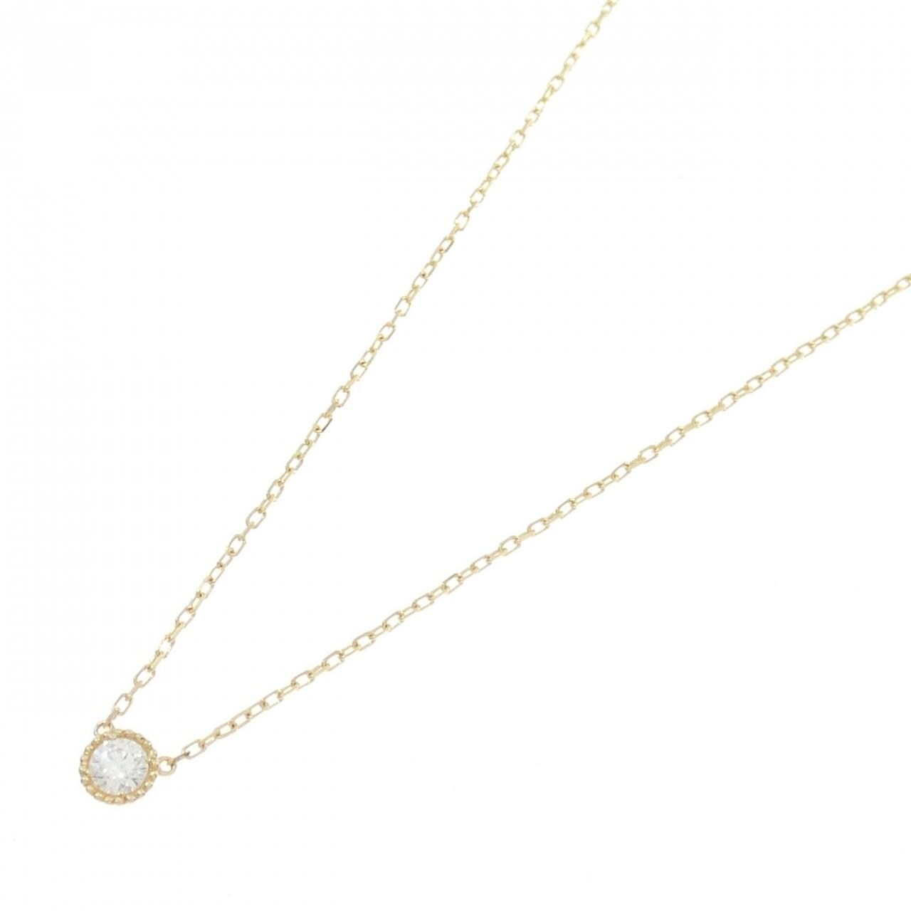K18YG ソリティア ダイヤモンド ネックレス 0.10CT