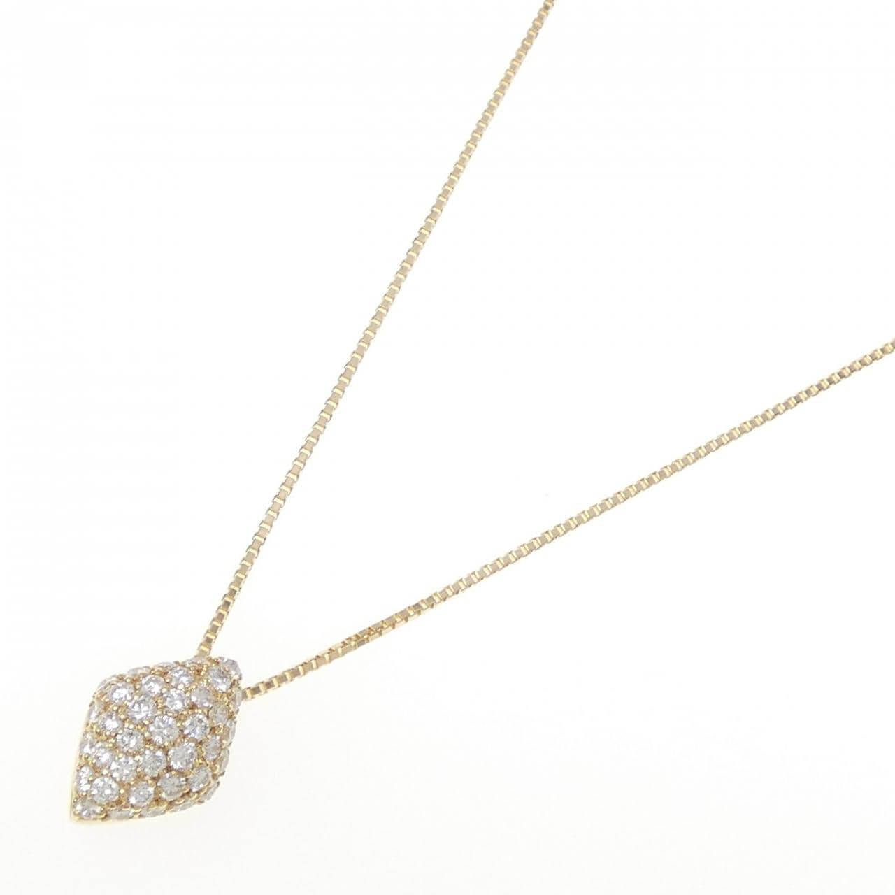 750YG/K18YG Pavé Diamond Necklace 1.01CT