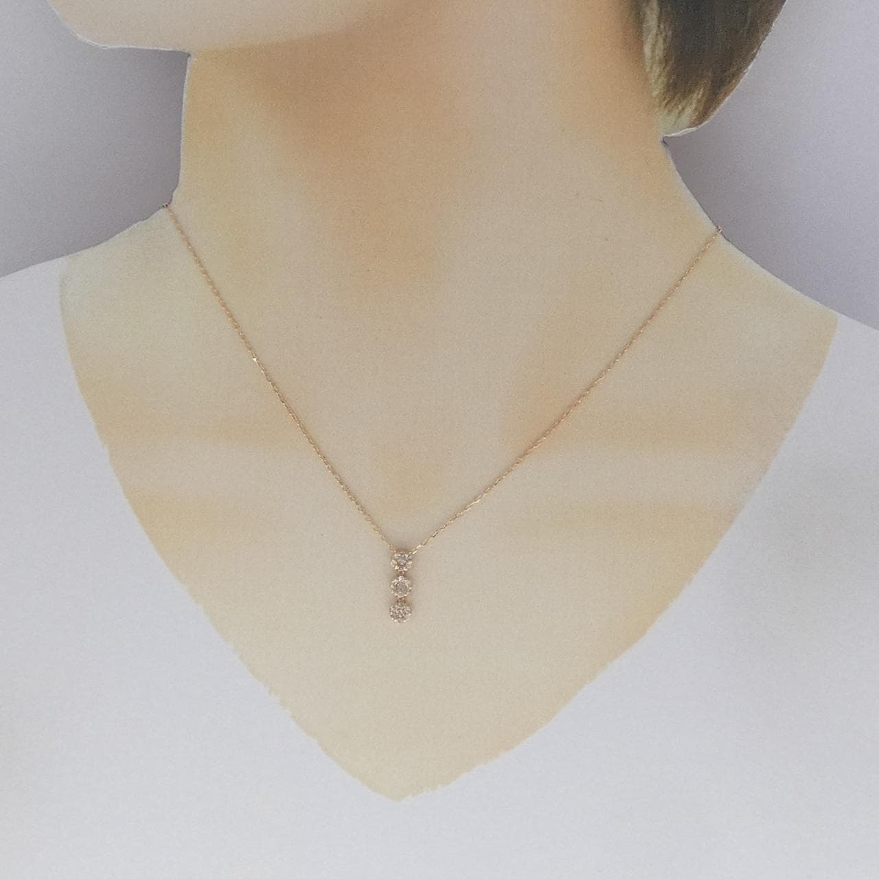 K14PG/K18PG フラワー ダイヤモンド ネックレス 0.30CT