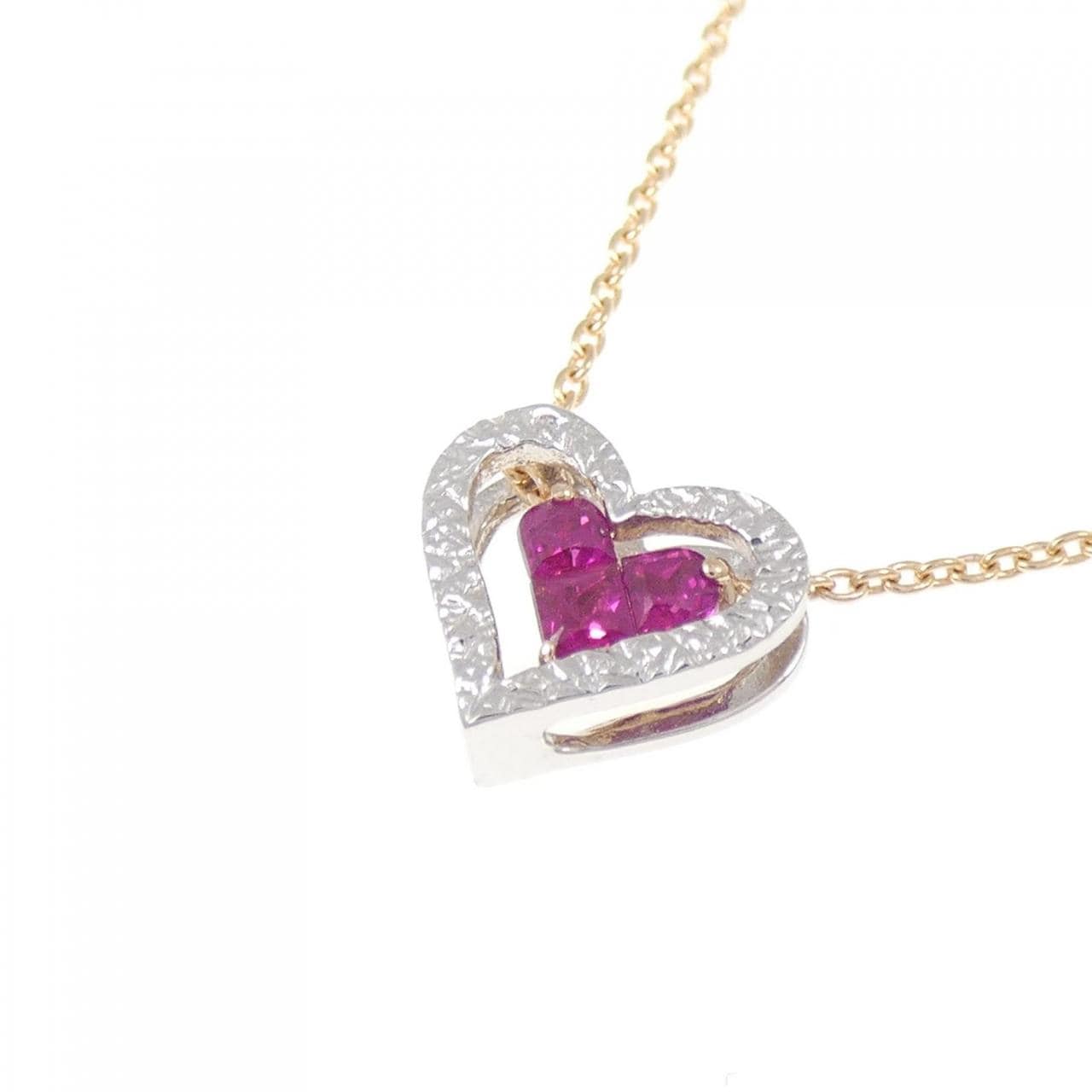 スタージュエリー ハート ルビー ネックレス 0.18CT