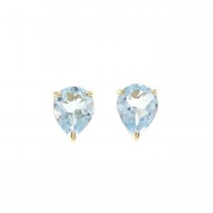 K18YG ブルートパーズ ピアス 4.00CT