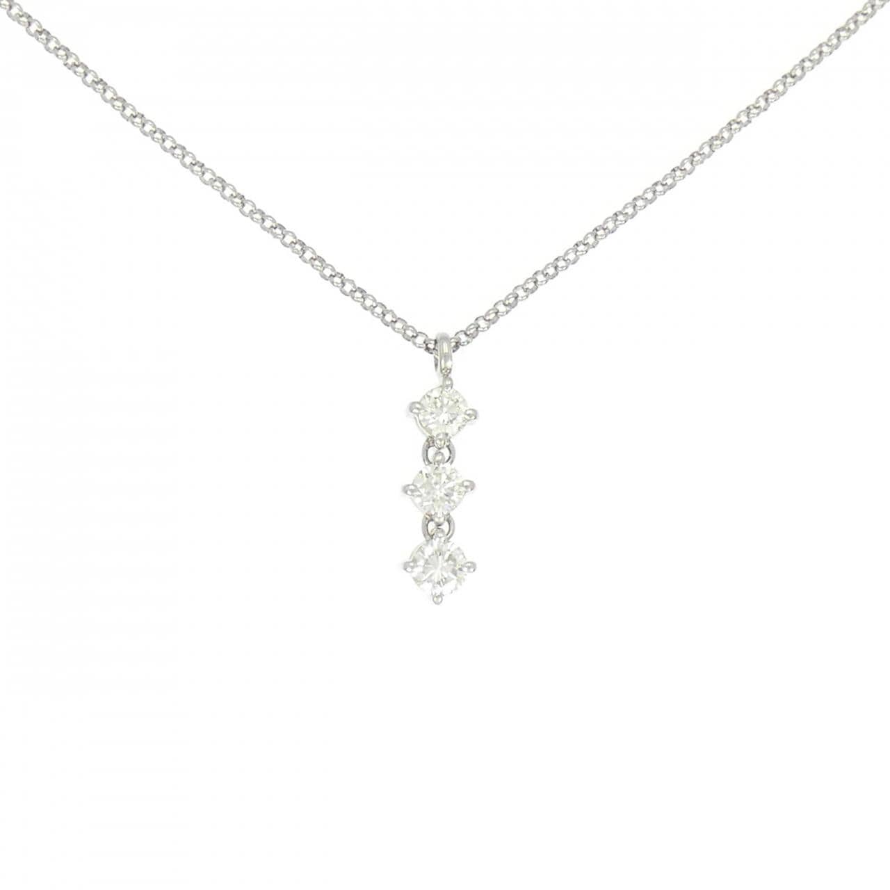 PT900/PT850 スリーストーン ダイヤモンド ネックレス 0.523CT