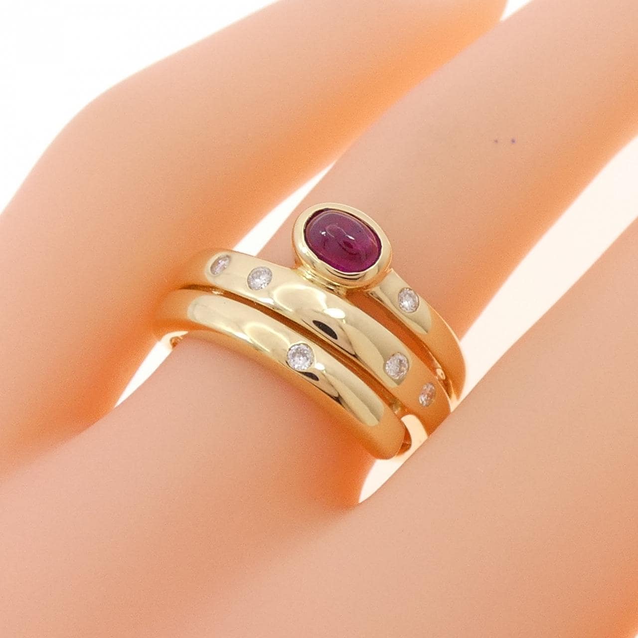 K18YG ルビー リング 0.31CT
