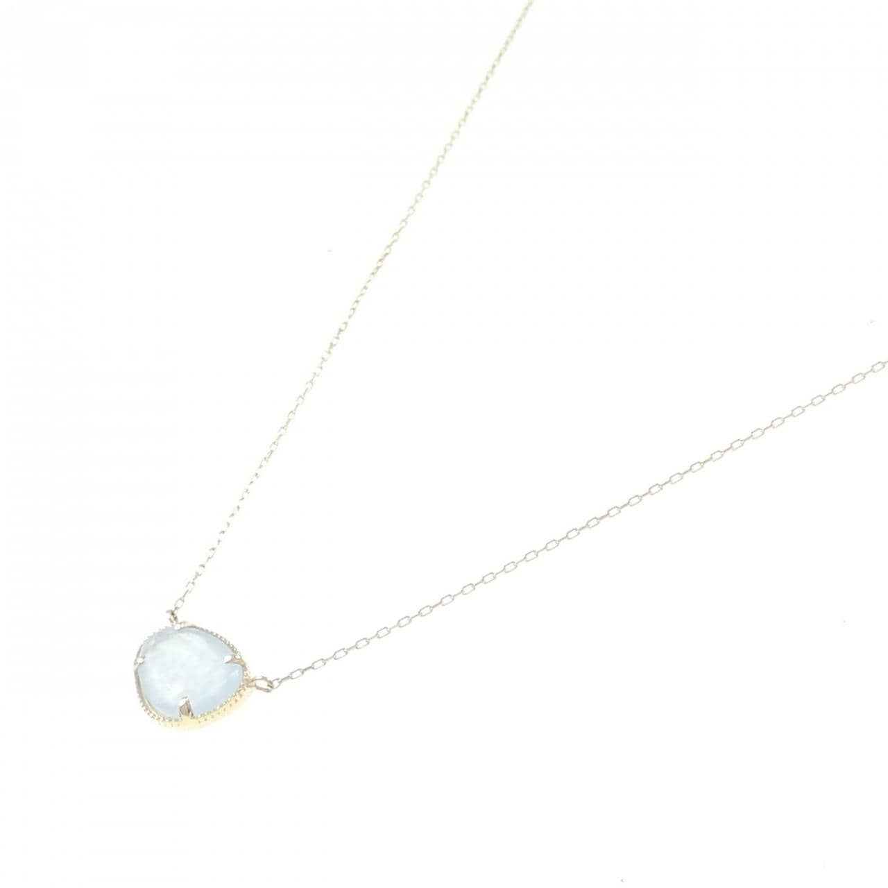 [BRAND NEW] K10YG Aquamarine Necklace