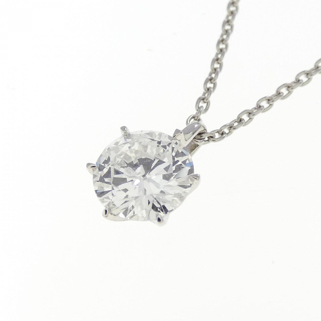 【リメイク】PT900/PT850 ソリティア ダイヤモンド ネックレス 0.539CT G I1 Good