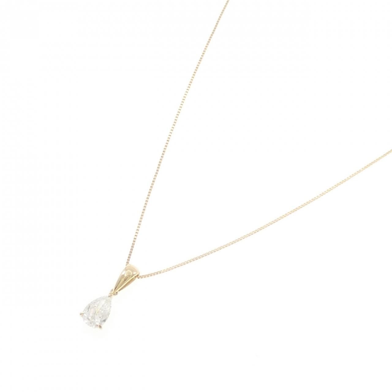 K18YG ダイヤモンド ネックレス 0.701CT F SI1 ペアシェイプ