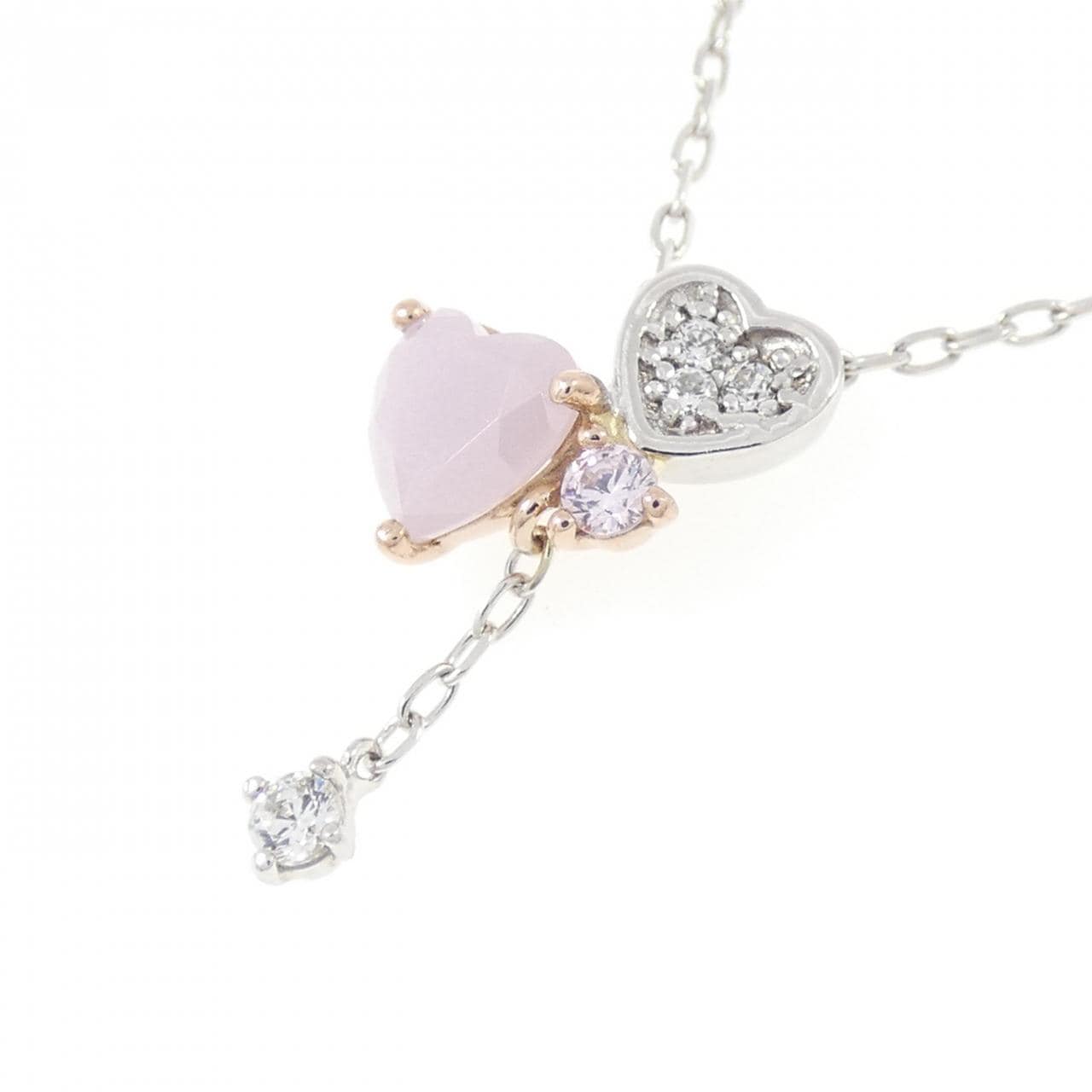 K10PG/K10WG Heart Cubic Necklace