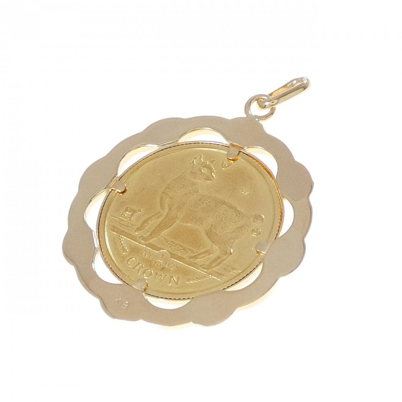 K18YG(枠) コイン ペンダント