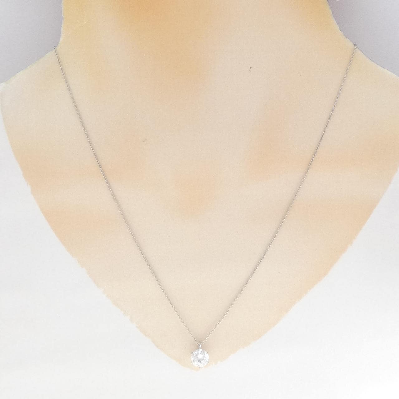 【再加工款】PT900/PT850单钻鑽石項鍊 1.041克拉 F色 I1淨度 良好