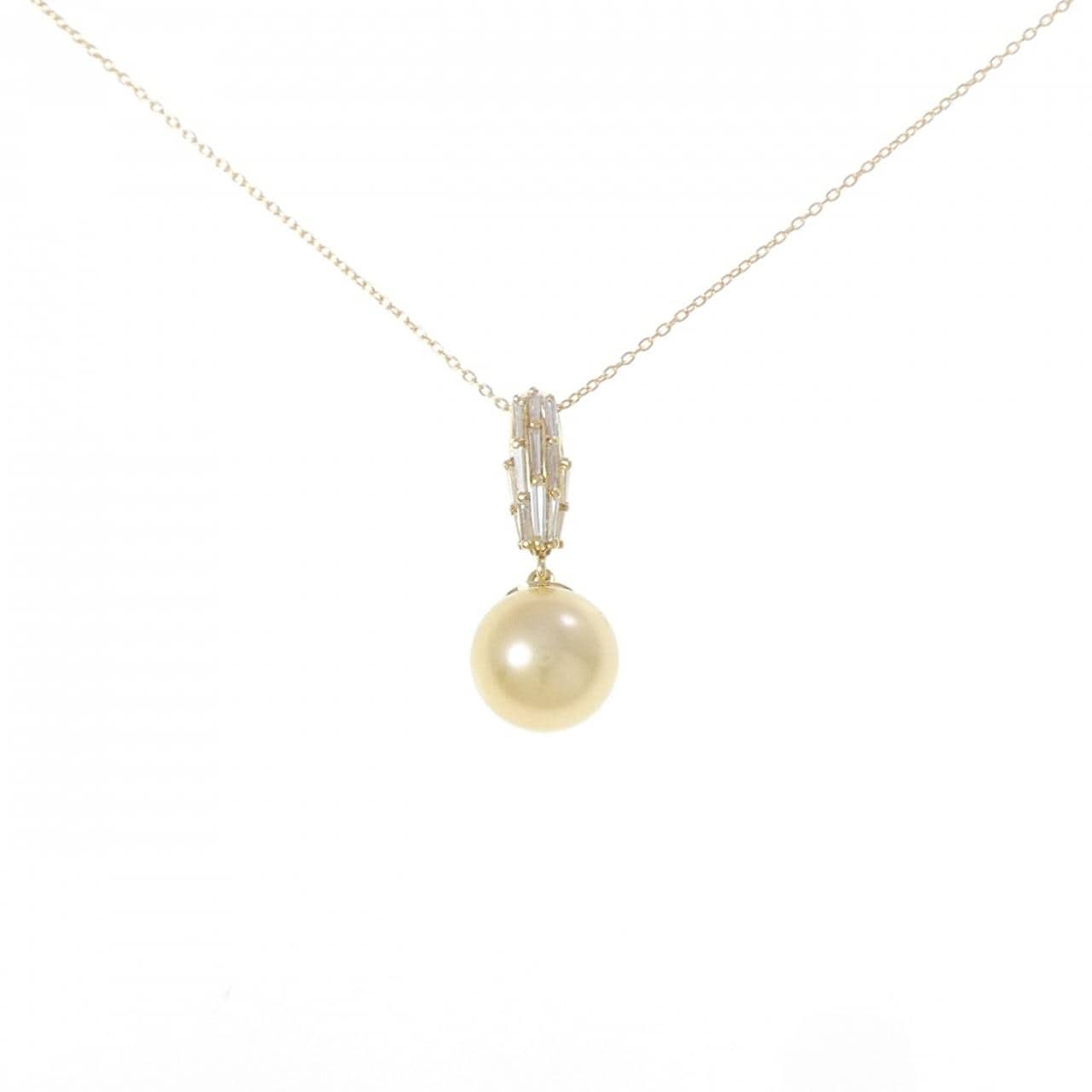 K18YG 白蝶パール ネックレス 9.3mm