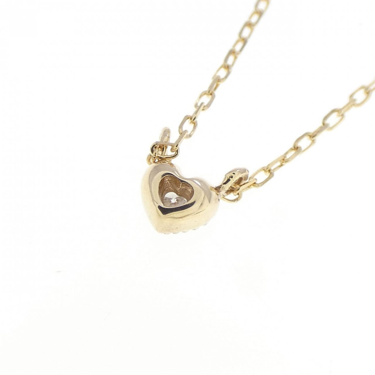 K10YG ハート ダイヤモンド ネックレス 0.01CT