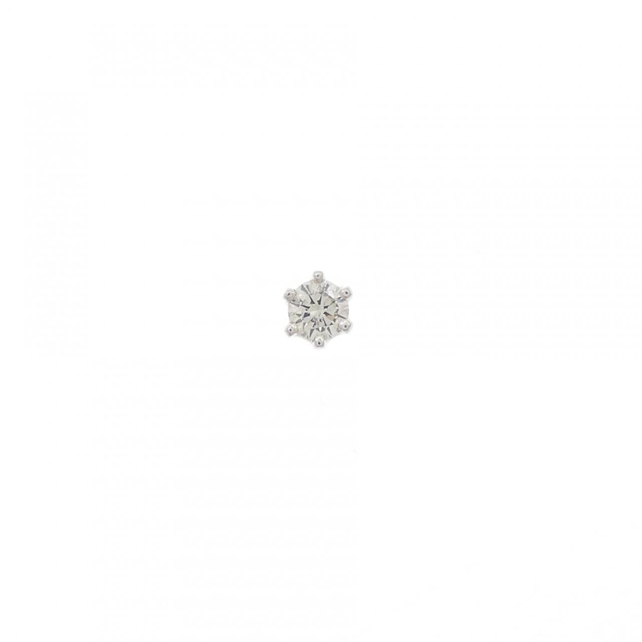 PT900 ソリティア ダイヤモンド ピアス 0.10CT 片耳