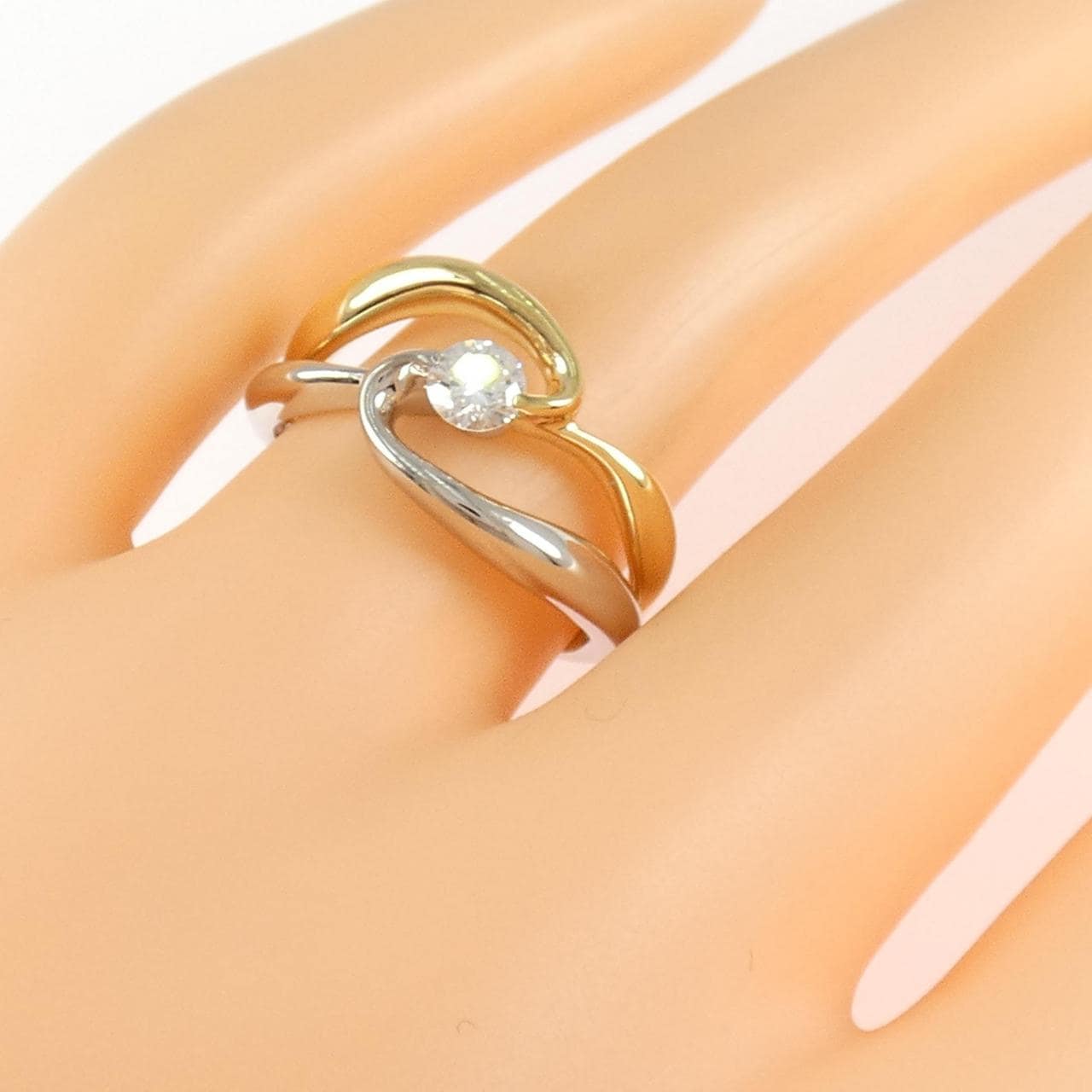 K18YG/PT900 ダイヤモンド リング 0.25CT