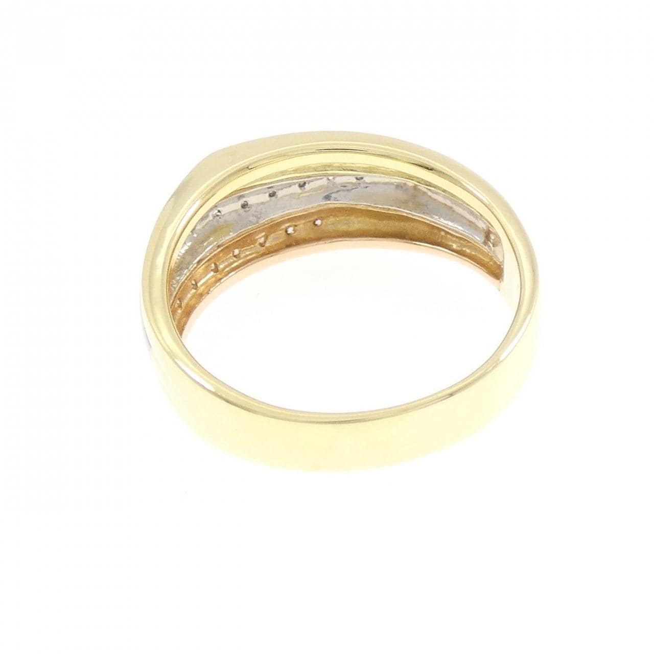 K18YG/PT900/K18PG ダイヤモンド リング 0.21CT